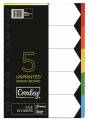 Croxley Indices Bright Board Unprinted  5 DIV Set