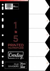 Croxley Indices PP Printed 1-5 DIV Set
