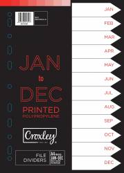 Croxley Indices PP Printed Jan - Dec DIV Set