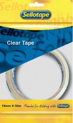 Sellotape Clear roll large core  18mm x 50m